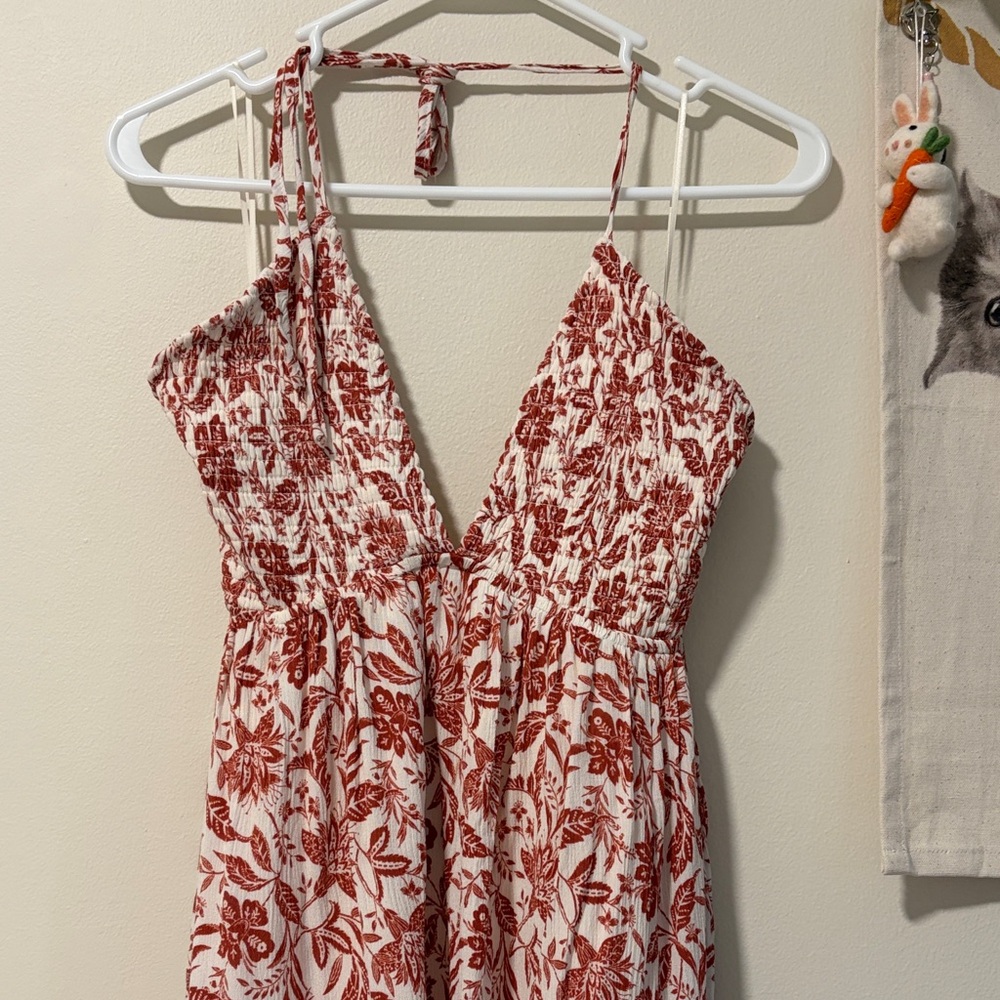 Windsor Red and White Backless Dress